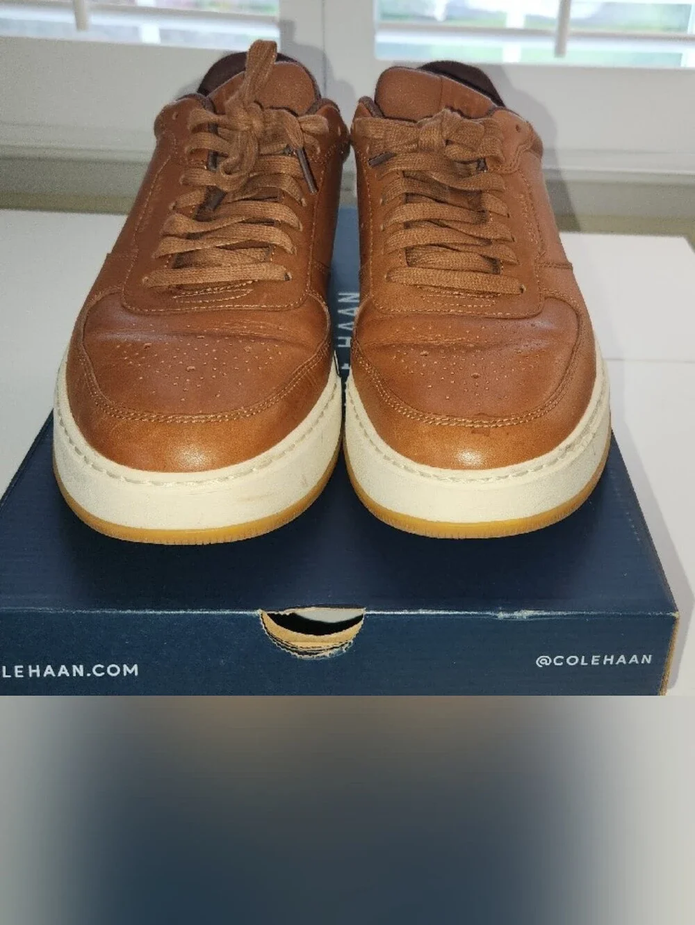 Cole Haan Men’s Brown Leather Lace-Up Sneakers